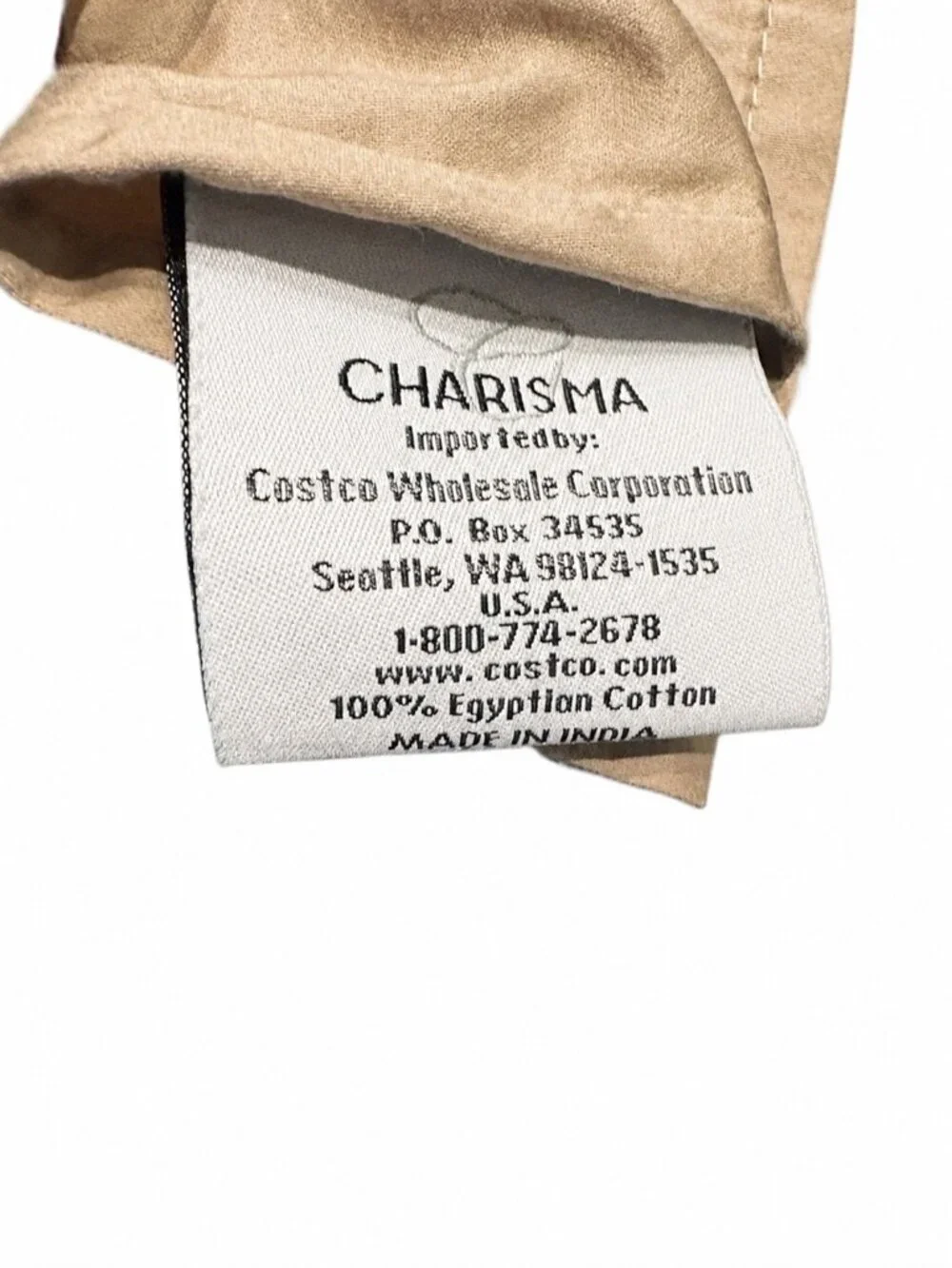 Charisma 100% Egyptian Cotton King Flat Sheet Beige Sateen Luxury Pre‑Owned